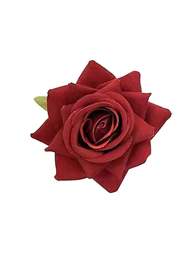 U1【Valentine's Day Gifts】Red Rose Duckbill Hair Clip Set Small and Large Design | Musebree - Musebree