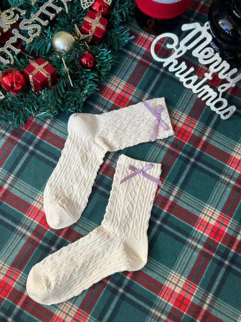 X【New Year Gift】Free Korean version of the sweet fashion a variety of styles in the mid-calf warm cotton socks | Musebree - Musebree