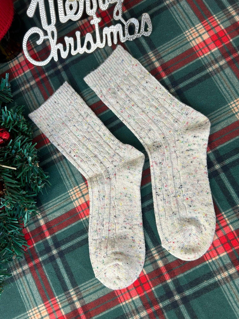 X【New Year Gift】Free Colorful Dot Pattern Thick Warm Double-needle Mid-calf Socks for Fall and Winter | Musebree - Musebree