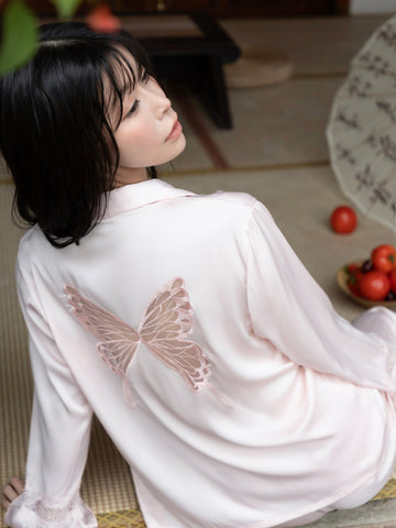 A【Valentine's Day】Sexy Back Butterfly Cutout Design Loungewear Sets | Musebree - Musebree