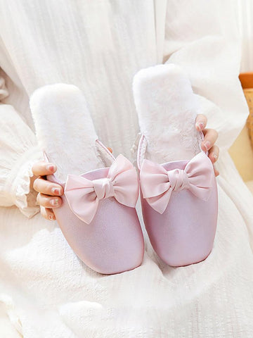 U【Valentine's Day】Pink Bow Slippers Sweet and Playful Design | Musebree - Musebree