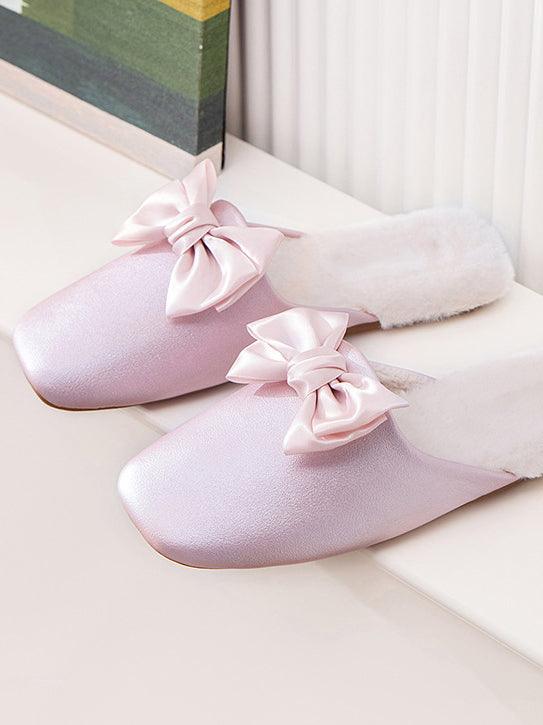 U【Valentine's Day】Pink Bow Slippers Sweet and Playful Design | Musebree - Musebree