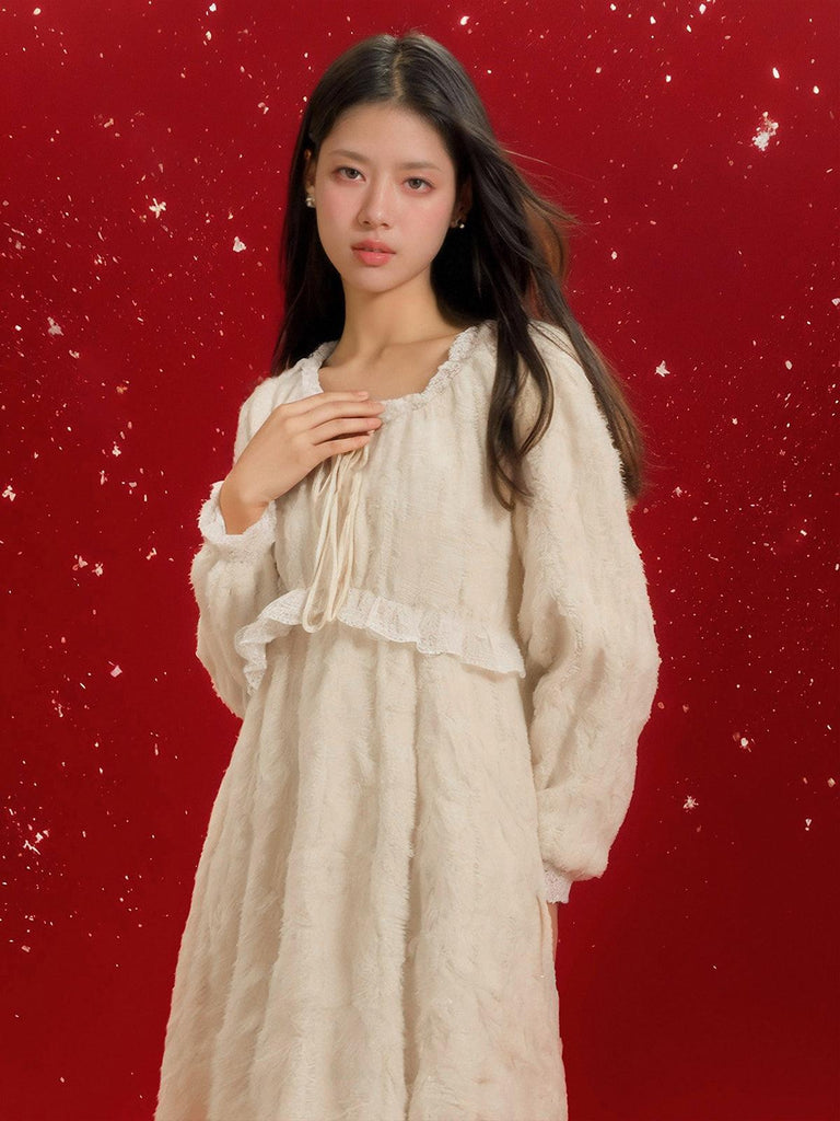 X Autumn Winter Thick Coral Velvet Sweet Cream Princess Homewear Pajamas | Musebree - Musebree