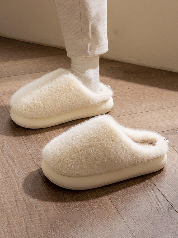 Z Winter plush thick bottom warm non-slip cotton slippers | Musebree - Musebree