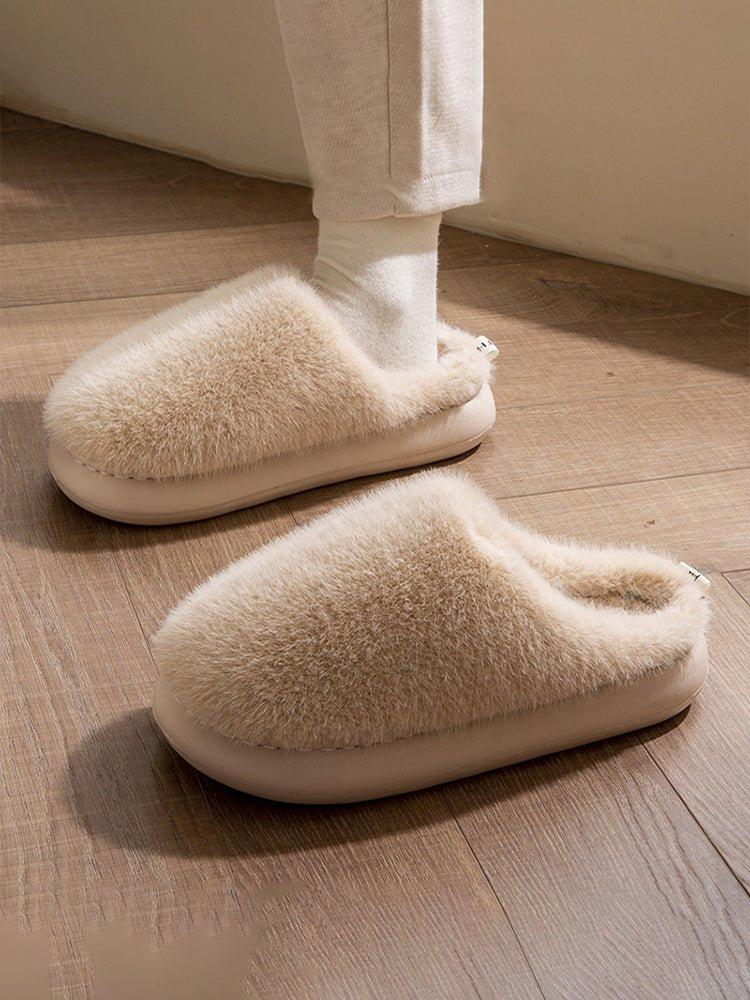 Z Winter plush thick bottom warm non-slip cotton slippers | Musebree - Musebree