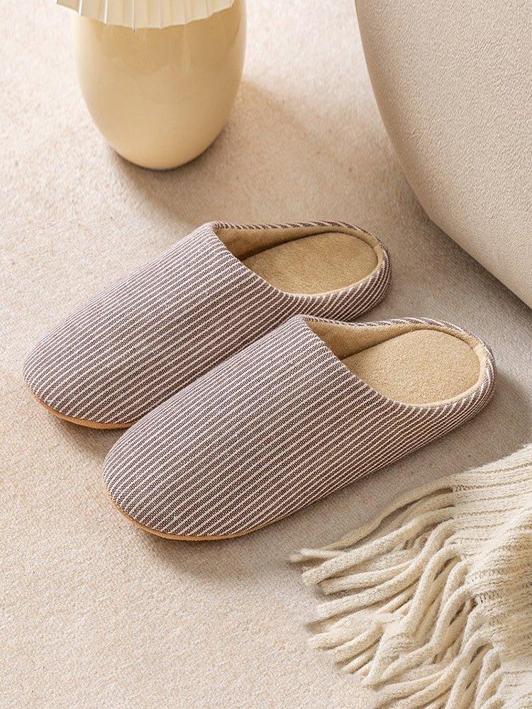 Z Stylish striped warm and cosy house slippers | Musebree - Musebree