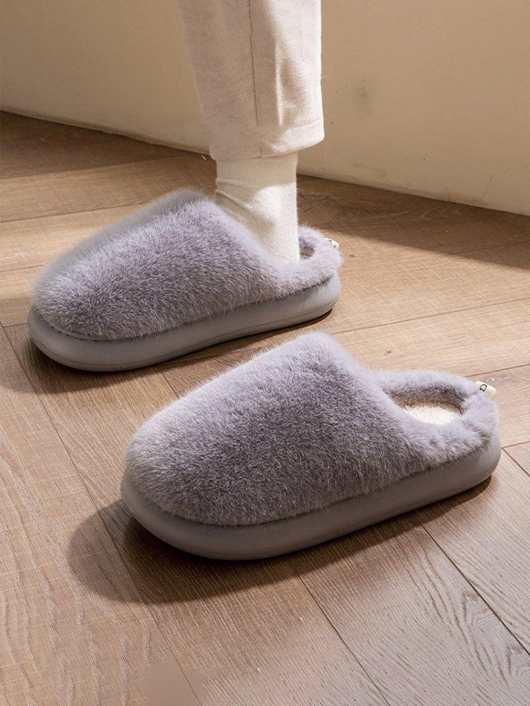 Z Winter plush thick bottom warm non-slip cotton slippers | Musebree - Musebree