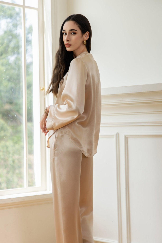 Z Elegant and Luxurious V-neck Slim Homewear Set | Musebree - Musebree