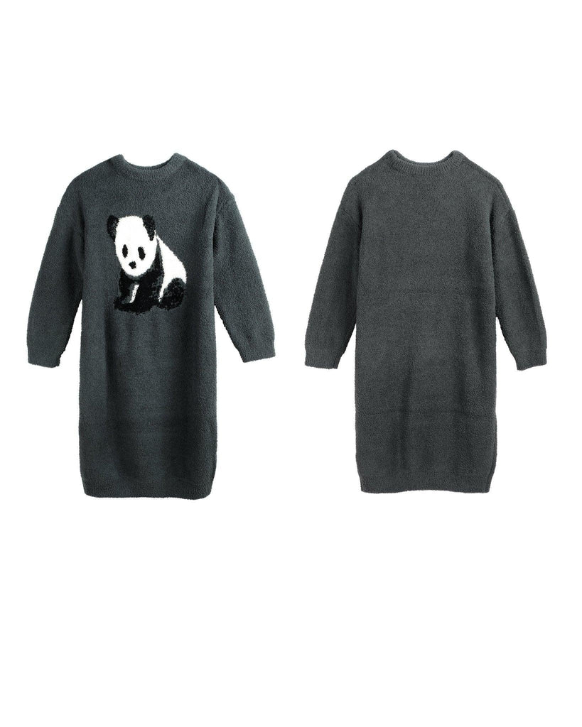 Z Cute Girls Style Panda Print Winter Warm Nightdress | Musebree - Musebree