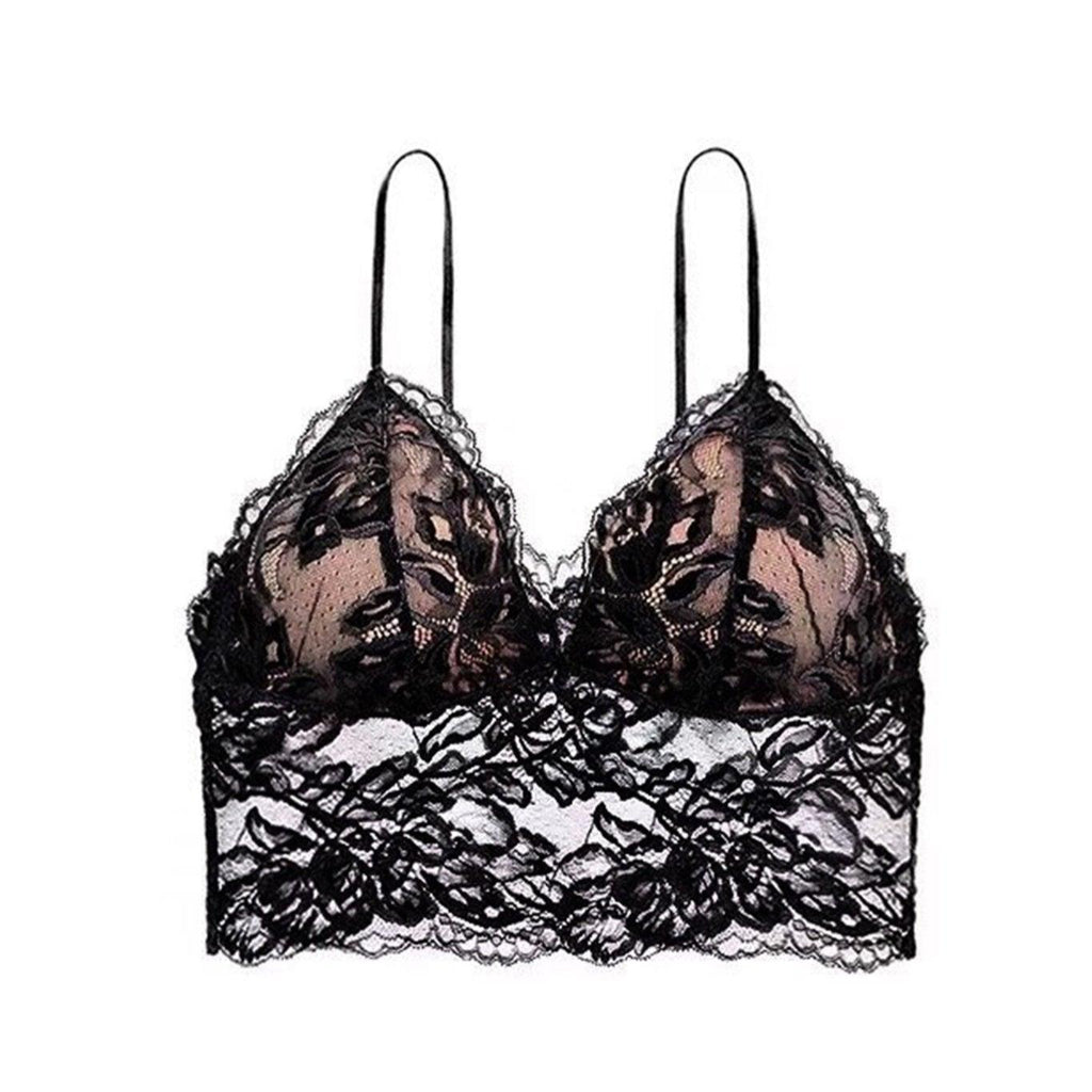 A Sexy Comfortable Black Lace Gathering Classic Bra | Musebree - Musebree