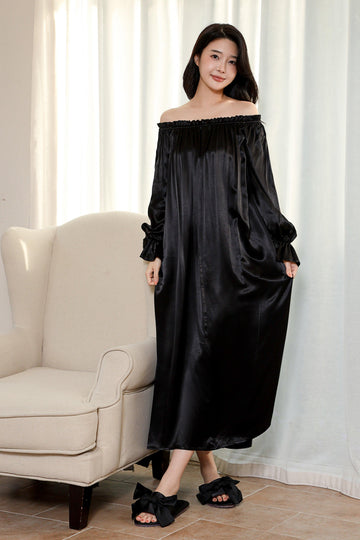 W Silk Light Dressing Gown-Style Vogue Nightgown: Luxurious and Elegant | Musebree - Musebree