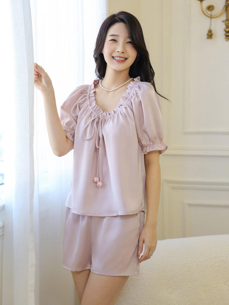 V Minimalist Luxury Noble Princess Tulip Pajama Set | Musebree - Musebree