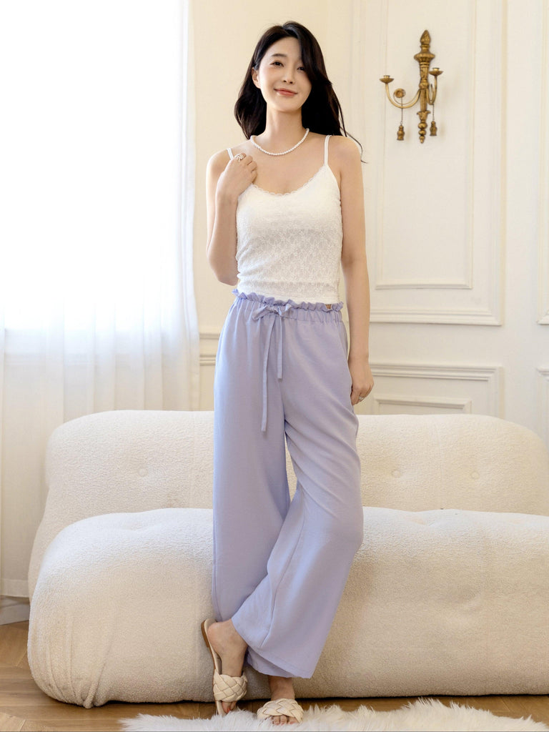 V Romantic Ruffle Design Princess Style Stretchy Comfortable Elastic Fabric Pants | Musebree - Musebree