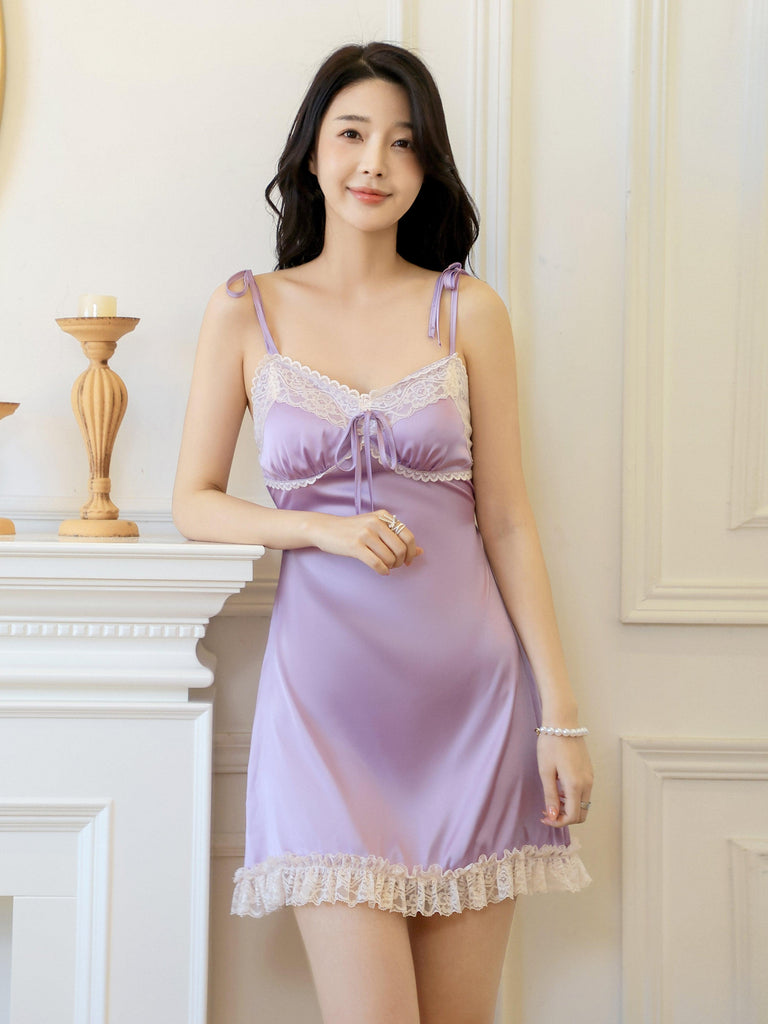 V Elegant Princess Lace Purple Shirt Sexy Backless Design | Musebree - Musebree