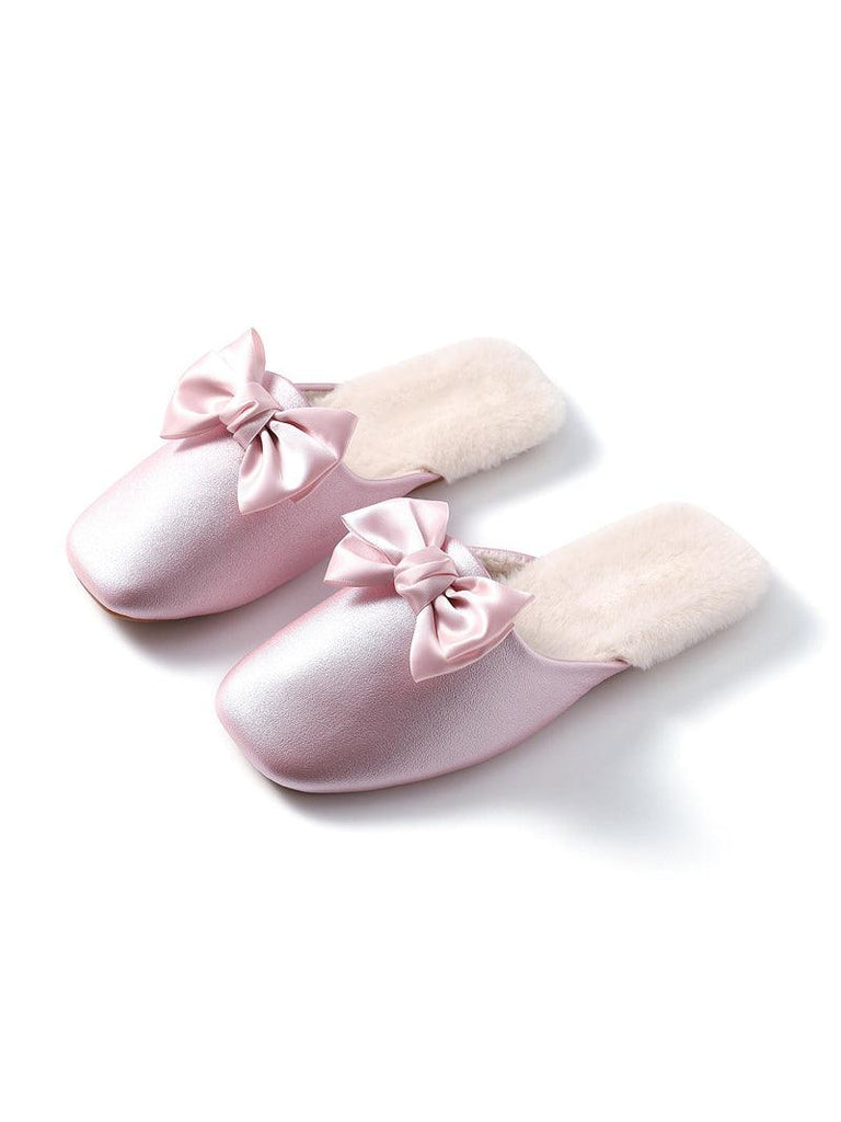 U【Valentine's Day】Pink Bow Slippers Sweet and Playful Design | Musebree - Musebree