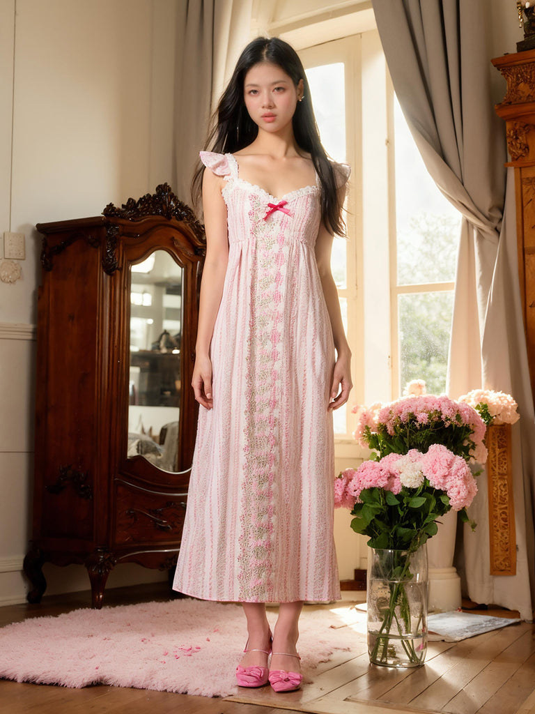 Z French pleated cardigan dress elegant loungewear pajama set with a flowy design | Musebree - Musebree